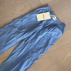 Stripe cotton Pull On pants.(brand new with tags)Blue///White